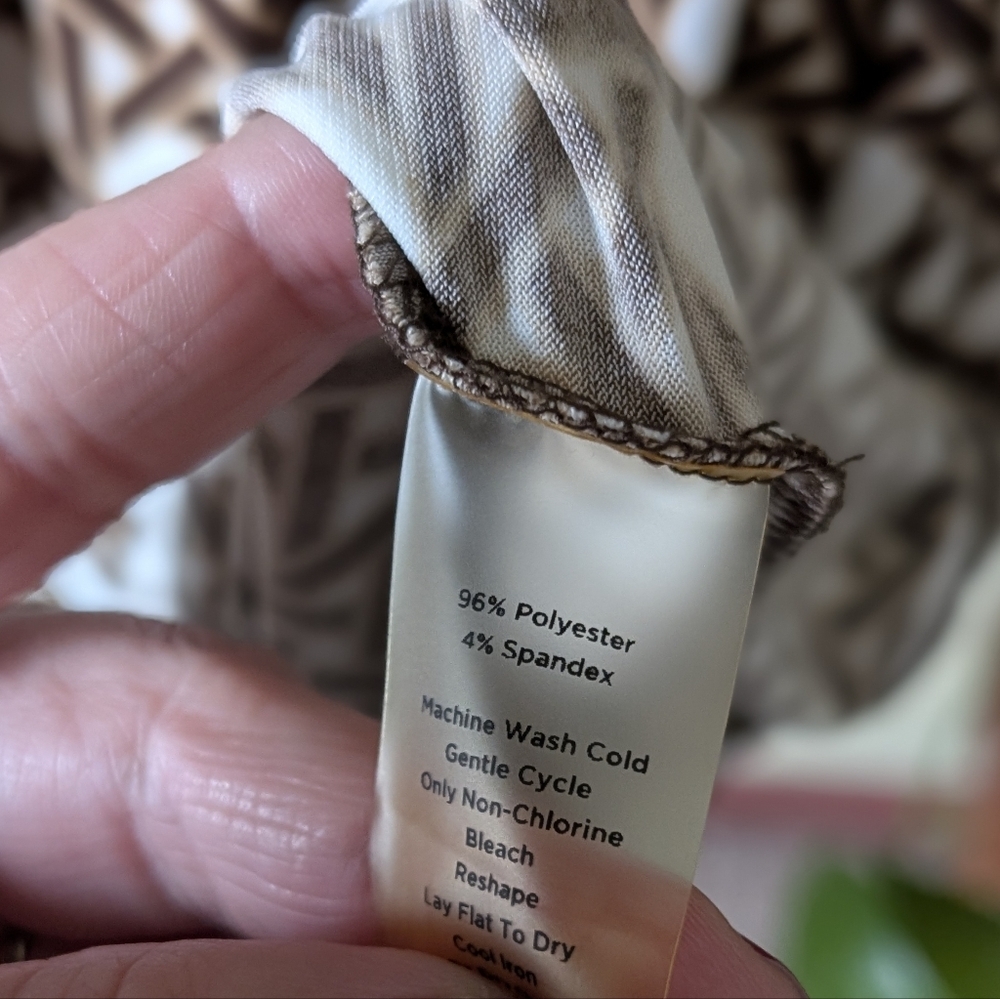 Talbots Petites Geometric Lattice Faux Wrap Dress - Size 6P - Picture 10 of 11